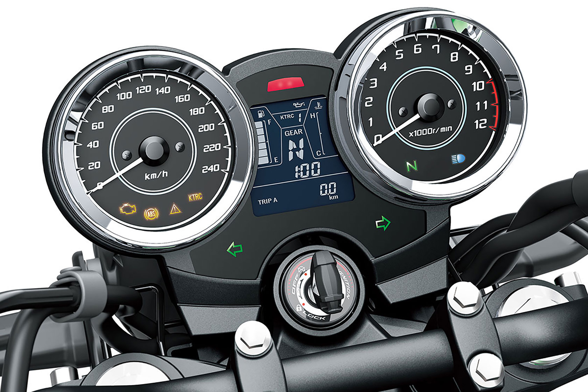 Et billede, der indeholder apparat/anordning, Måleinstrument, Bildel, speedometer
Automatisk genereret beskrivelse